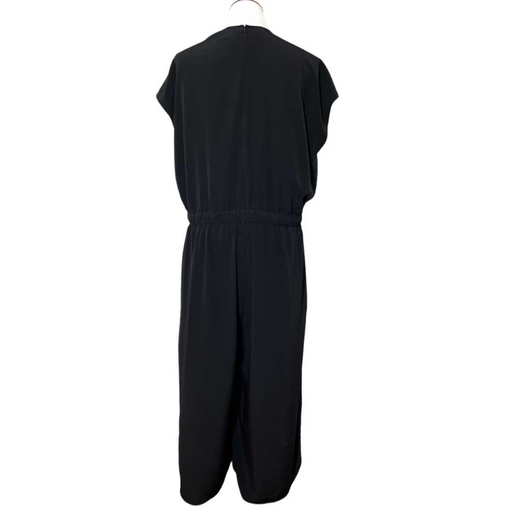 SOLD-Eileen Fisher Black Sleeveless Cropped Wide Leg Jumpsuit - Picture 5 of 12